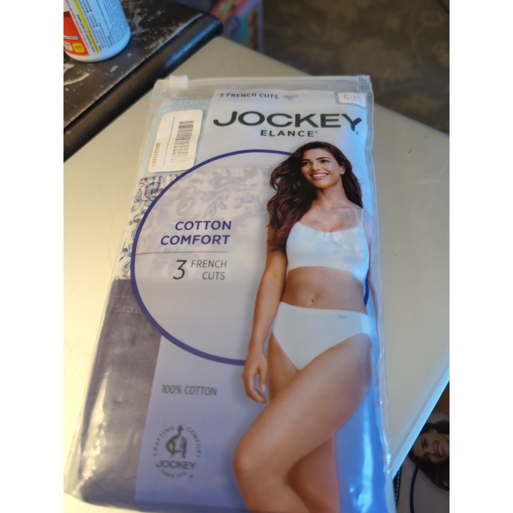Jockey 3-Pack Elance French Cut Panty Size 6 Cotton Comfort 100% Cotton Blues